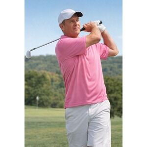 PGA TOUR Polo Shirt Mens 2XLT Pink Textured Golf Performance Big‎ Tall Athletic
